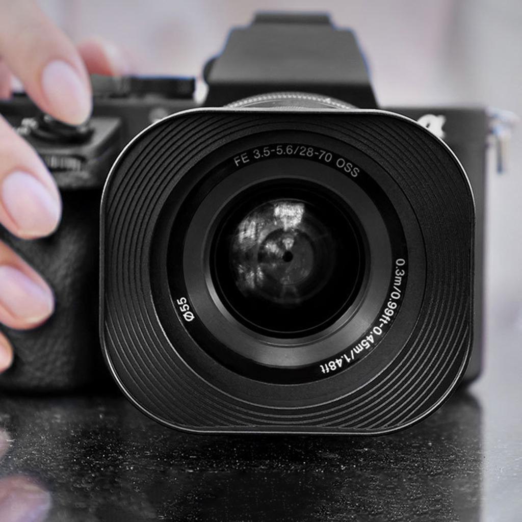 62mm Square Metal Lens Hood Protective Covers Fit for Enhancing Photography Experience Stray Light Reduction On Cameras