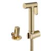 Hand Held Bidet Sprayer Douche Toilet Kit Bidet Faucet Brushed Gold Round Shattaf Shower Head Copper Valve Set Jet Bidet Faucet