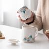 Su's Ceramic Guancanghai Office Cup and Tea Caddy Gift Set