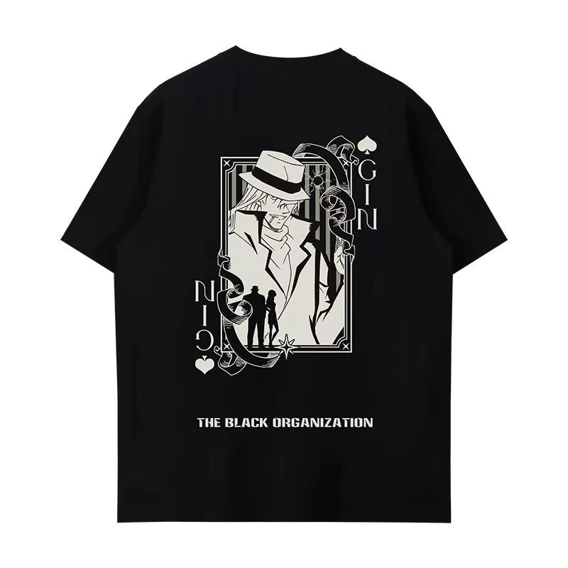 Detective Conan brand Unisexs and Womens cotton Tshirts 2026 summer Cartoon pattern Loose casual shortsleeved top