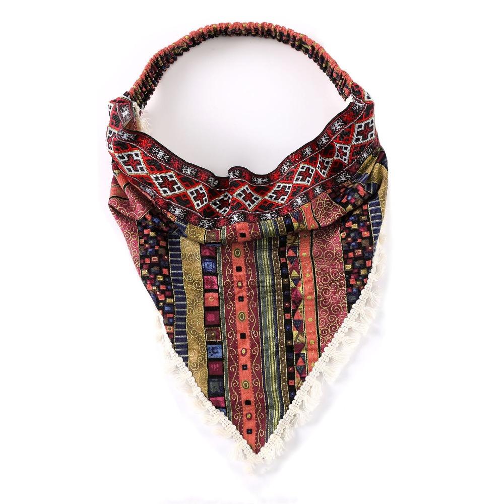 Floral Head Kerchief Scarf Ethnic Style Triangle Head Scarves Stretch Women Turban Summer
