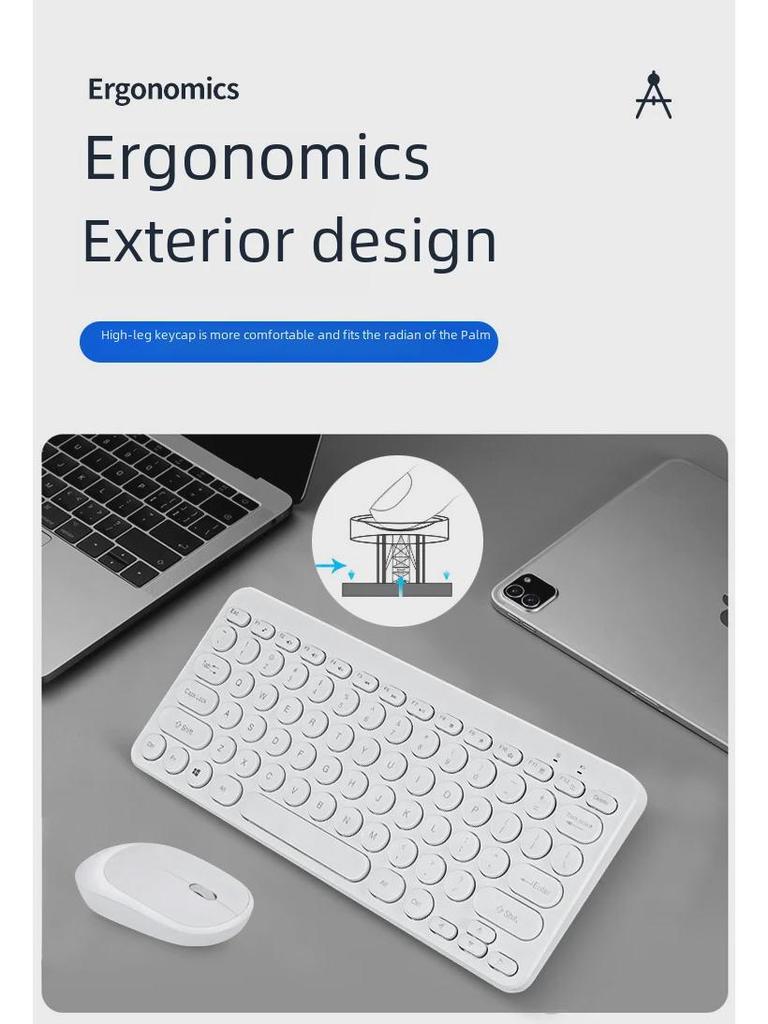 Беспроводная бесшумная клавиатура и мышь Chocolate Keycap для офисного и портативного использования с быстрой доставкой