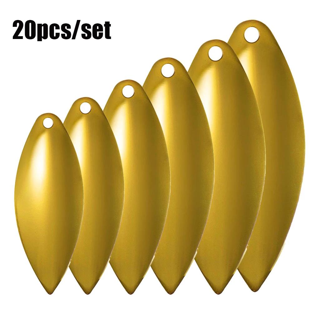 20pcs Rotate Smooth Nickel Sequin VIB Lure Metal WillowMetal Blades Fishing Attractor Spinner