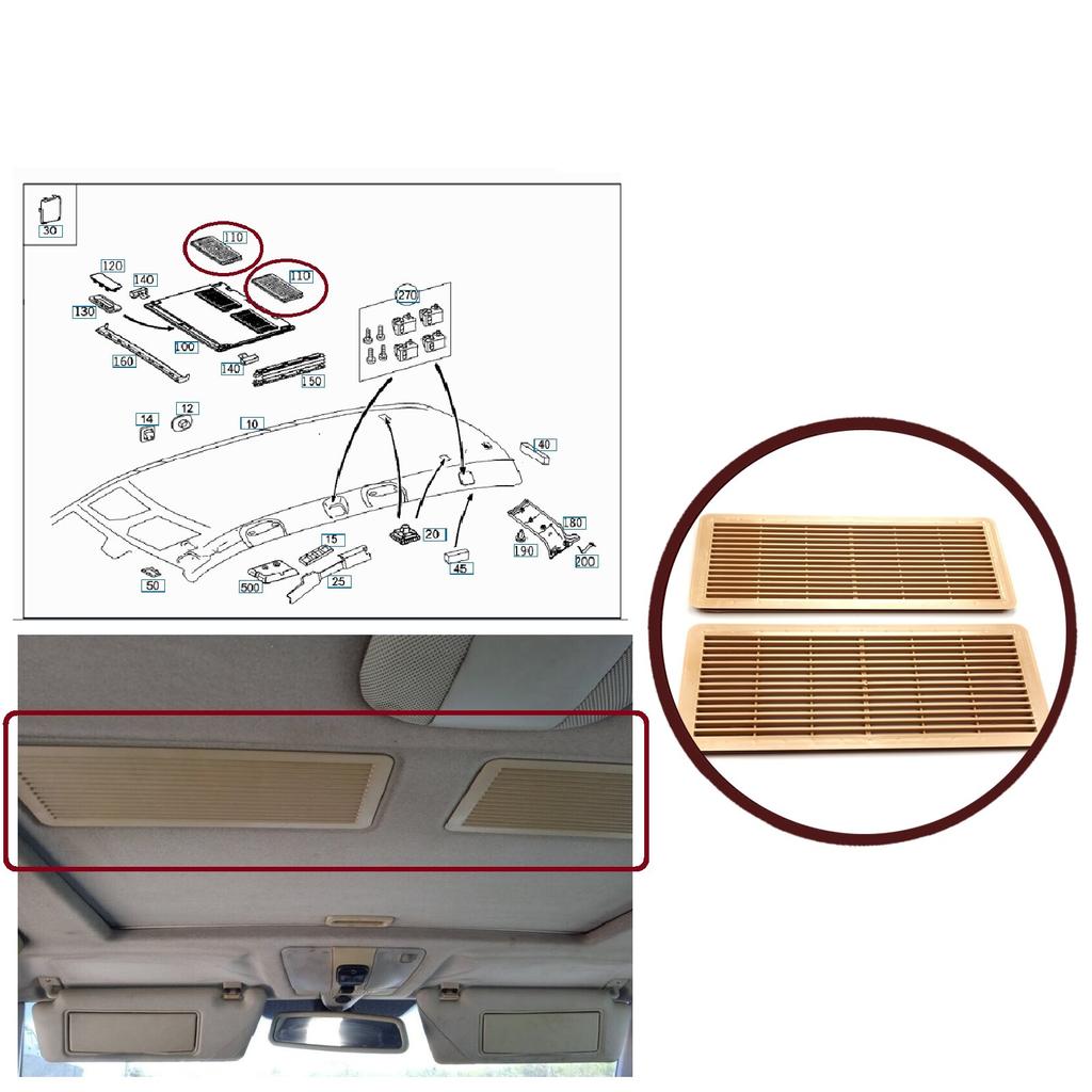 BSR637-1 2 шт. решетка люка вентиляционная решетка бежевый A2117840644 для Mercedes W203 W208 W209 W210 W211 W215 W219 W220 W240