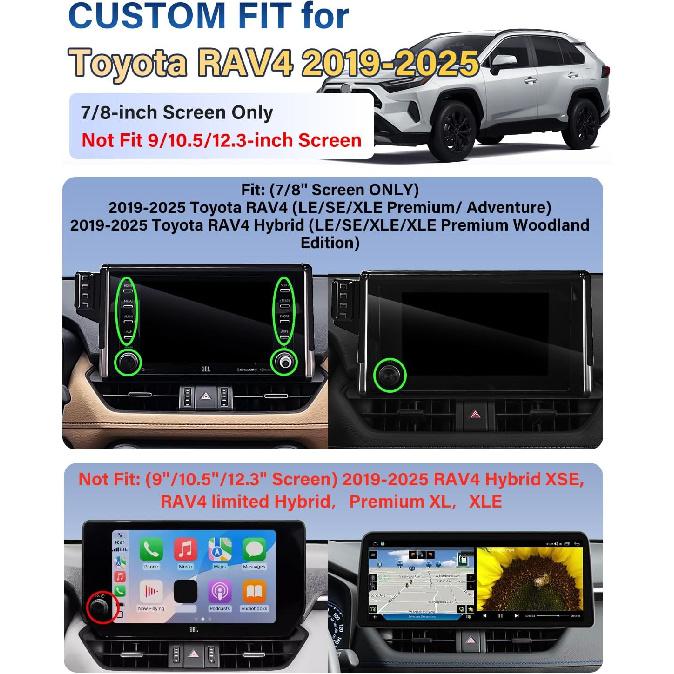 SKYLOTEC Phone Holder for Toyota RAV4 2019-2025 7/8-inch Screen