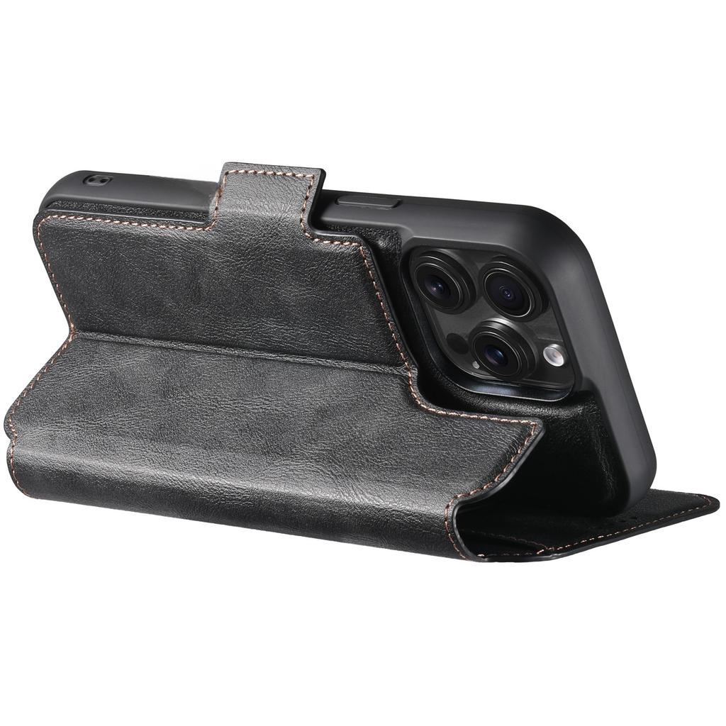 SUTENI Q-07 Чехол для iPhone 16 Pro Max Магнитный Цветная вставка Текстура коровьей кожи Кожаная накладка