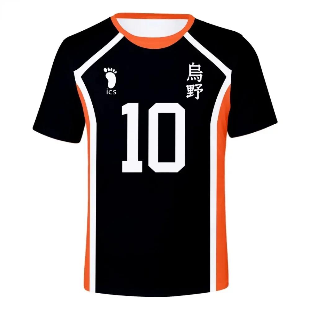 Летняя футболка Haikyuu с коротким рукавом для мужчин, одежда для тренировок волейбольной команды, женская повседневная футболка с принтом, одежда для взрослых, короткий рукав