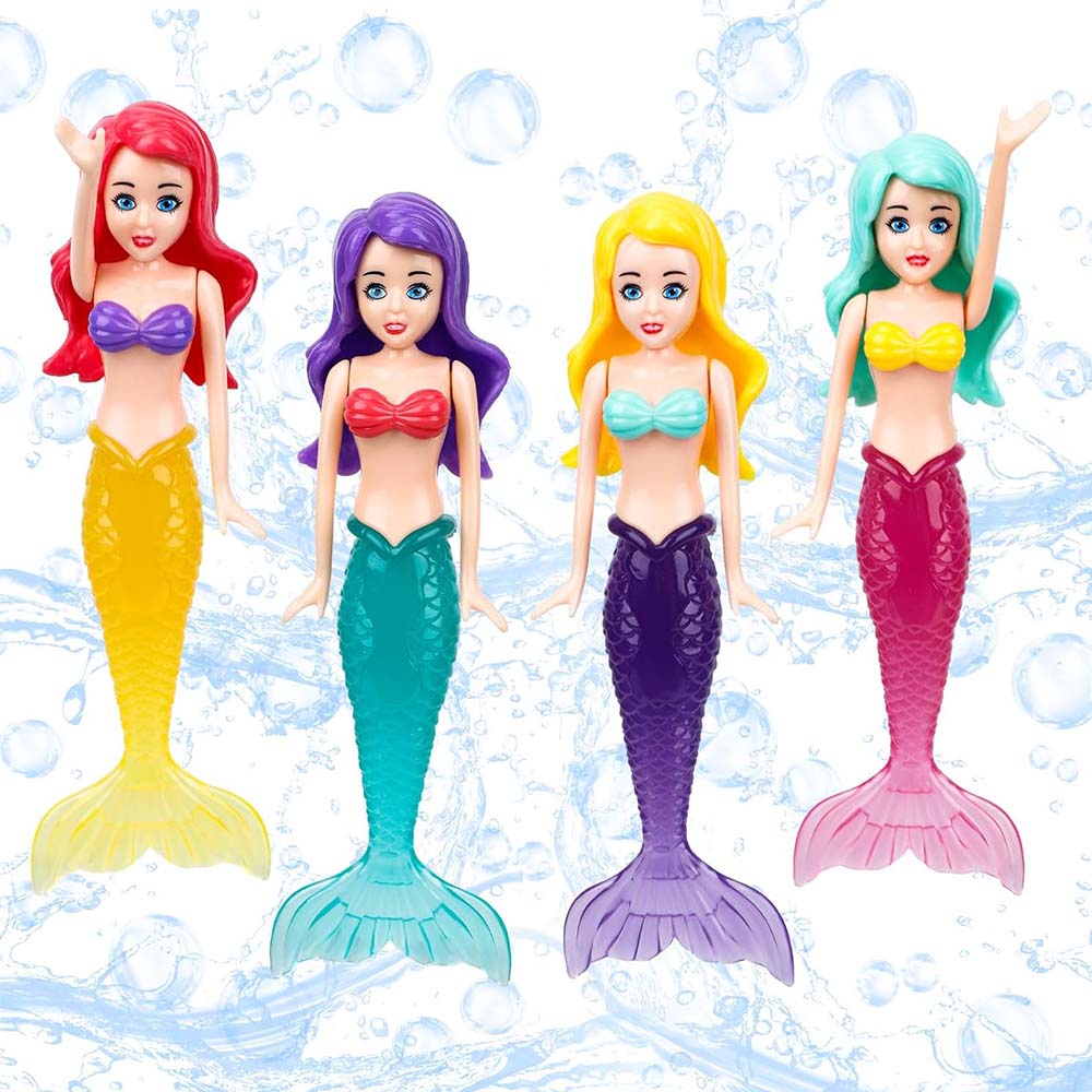 New 4pcs Mermaid Water Toys Glow In the Dark For Children's Gifts