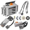 Cobers Power Function Kit Motor Set Compatible with Major Brand Technic Parts AA and Gears 9-Piece Boxes, Switches, Lights, Wires, Axles,