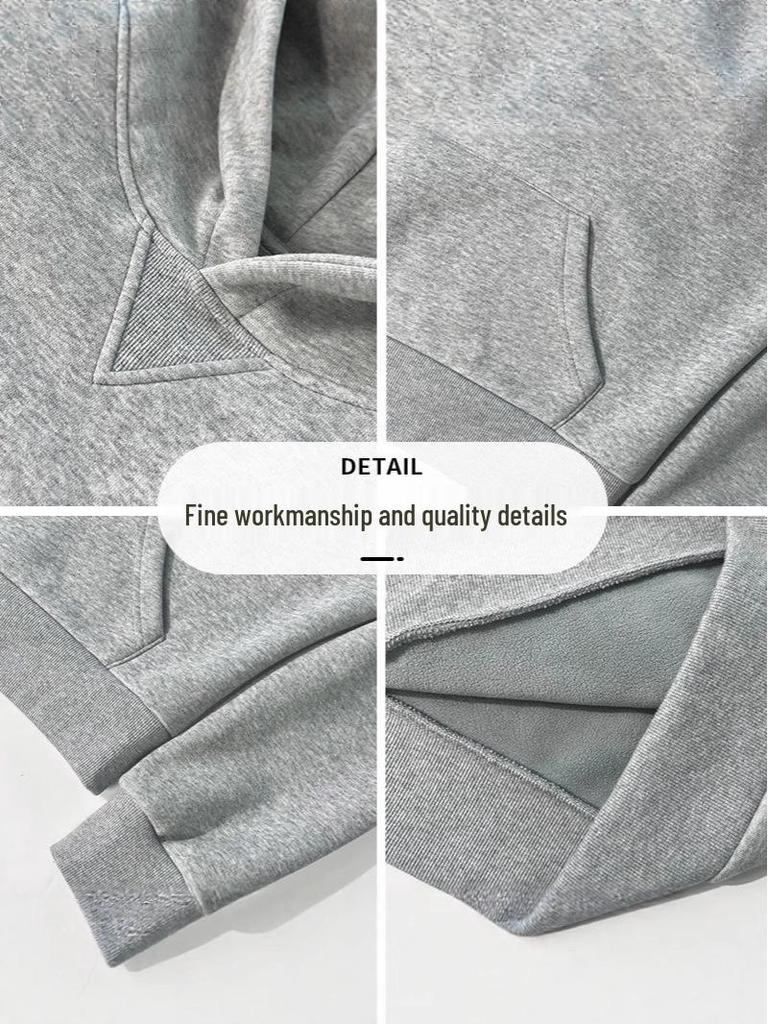 Women's Slim Fit Gray Hooded Sweatshirt - Petite Autumn Style 2025