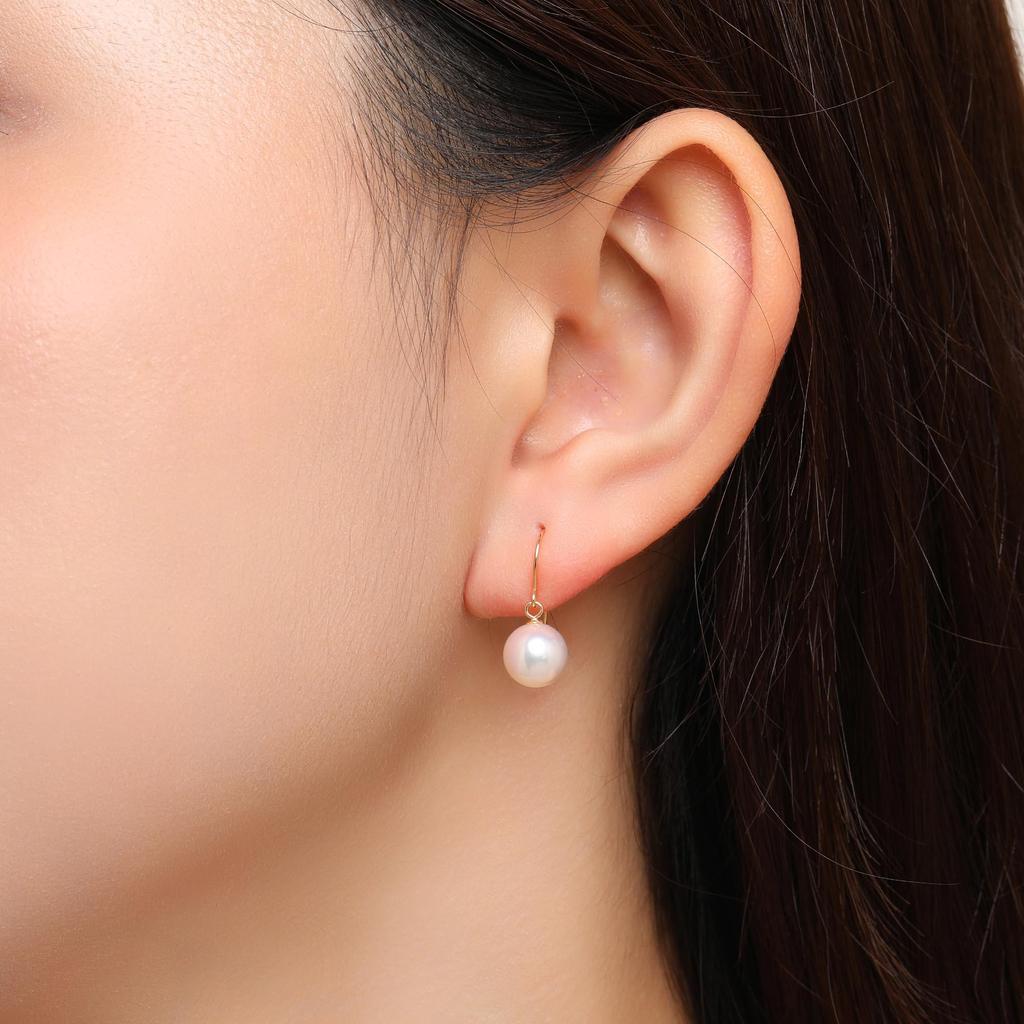 KOKO PEARL JEWELRY Сделано в Японии Серьги из жемчуга Акойя для настоящих женщин на каждый день, Жемчуг, Повседневные, Для ношения, Простые, eg-18k-70