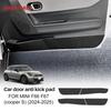 Для Mini Cooper S F66 F67 2024 2025 Автомобильные накладки на двери от пинков Кожаная замшевая наклейка Грязезащитные накладки для детей Аксессуары