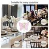 ABJI-8PCS Flower Butterfly Napkin Ring Holder For Easter Wedding Party Family Gathering Napkin Cloth Ornament Decoration