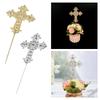 Glittery Cross Cake Topper Religious Keepsake Decoration Cross Bunting for Christenings Birthday Party Christening Baptism