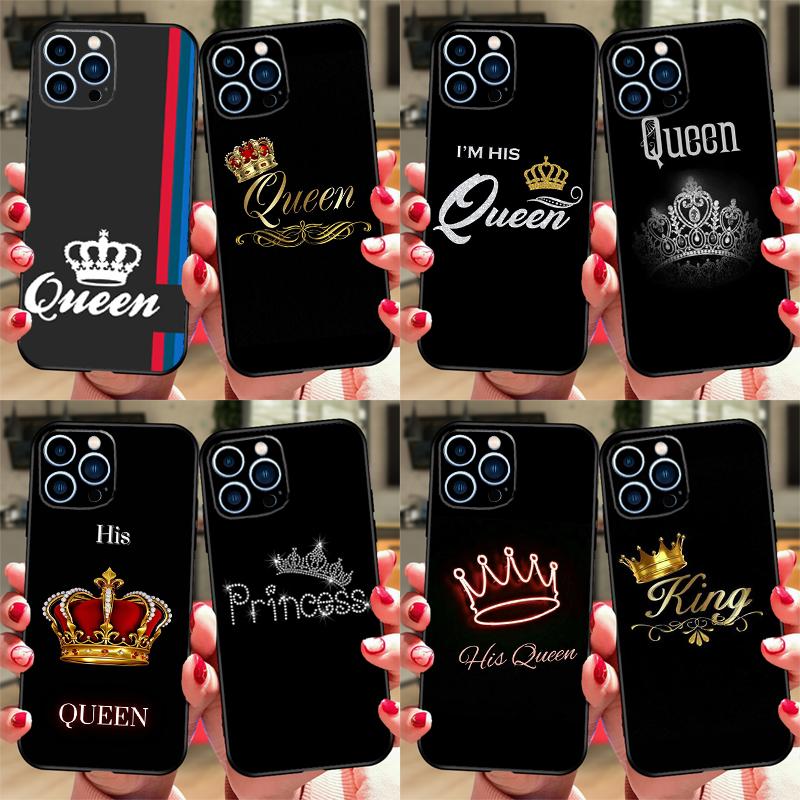 Чехол для пары Король Королева Влюбленные для Samsung Galaxy S21 S22 S23 S24 S25 Ultra S9 S10 S25 Plus S25 FE S20 FE Чехол для телефона