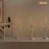 Набор из 4 берез с подсветкой на батарейках длиной 2 фута с теплыми белыми огнями для рождественского декора в помещении