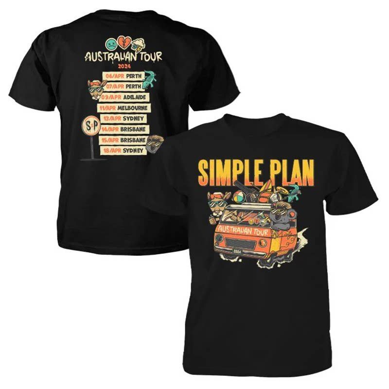 Simple Plan - Simple Plan Band - Canadian Pop-Punk Style High Street Short-Sleeved Men's Pure Cotton Straight-Tee Shirt