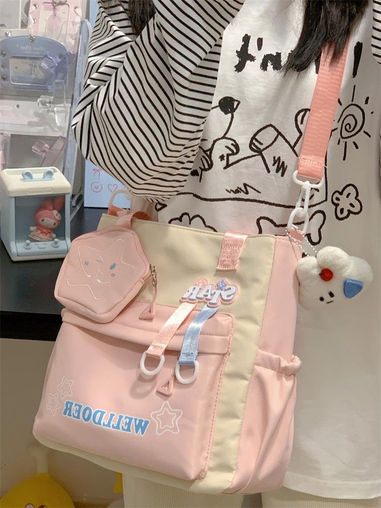 Школьная сумка японский инс милая студенческая портативная сумка для репетиторства высокая ценность большая вместимость повседневная сумка через плечо универсальный милый рюкзак
