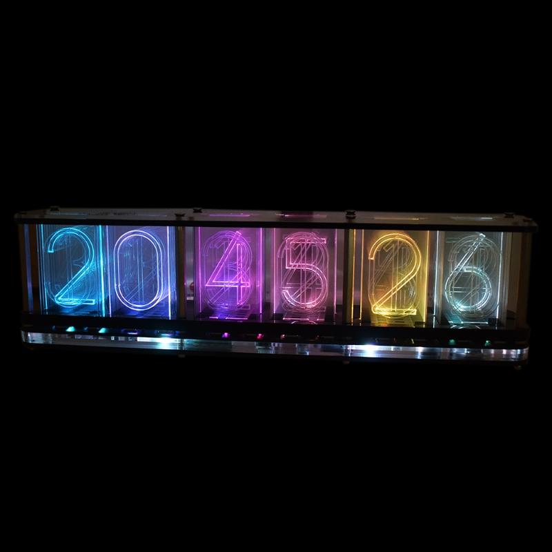 Имитация полноцветного RGB светящегося трубчатого clock LED музыкального спектра DIY наборы Декорация Подарок Ночник Освещение атмосферы