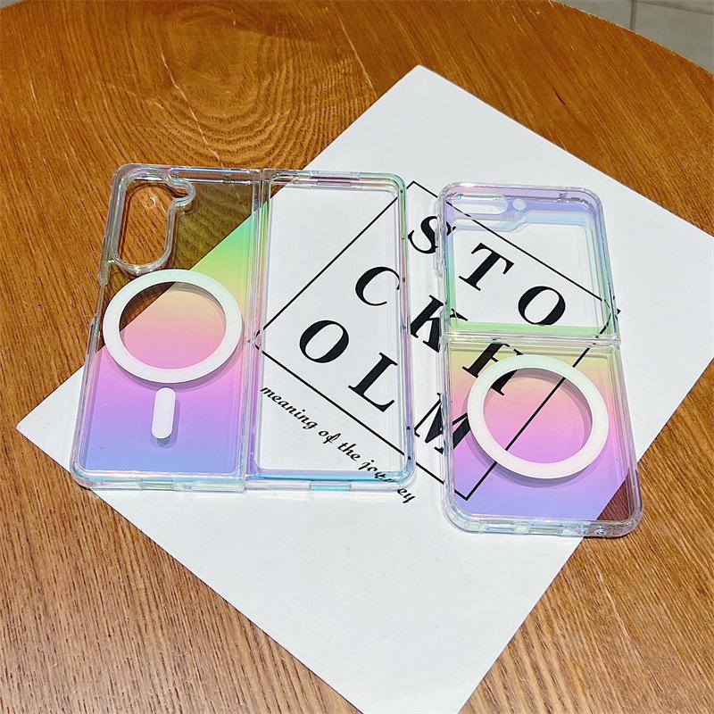 Samsung Galaxy Z Flip7 Градиентный Магнитный Прозрачный Противоударный Складной Чехол