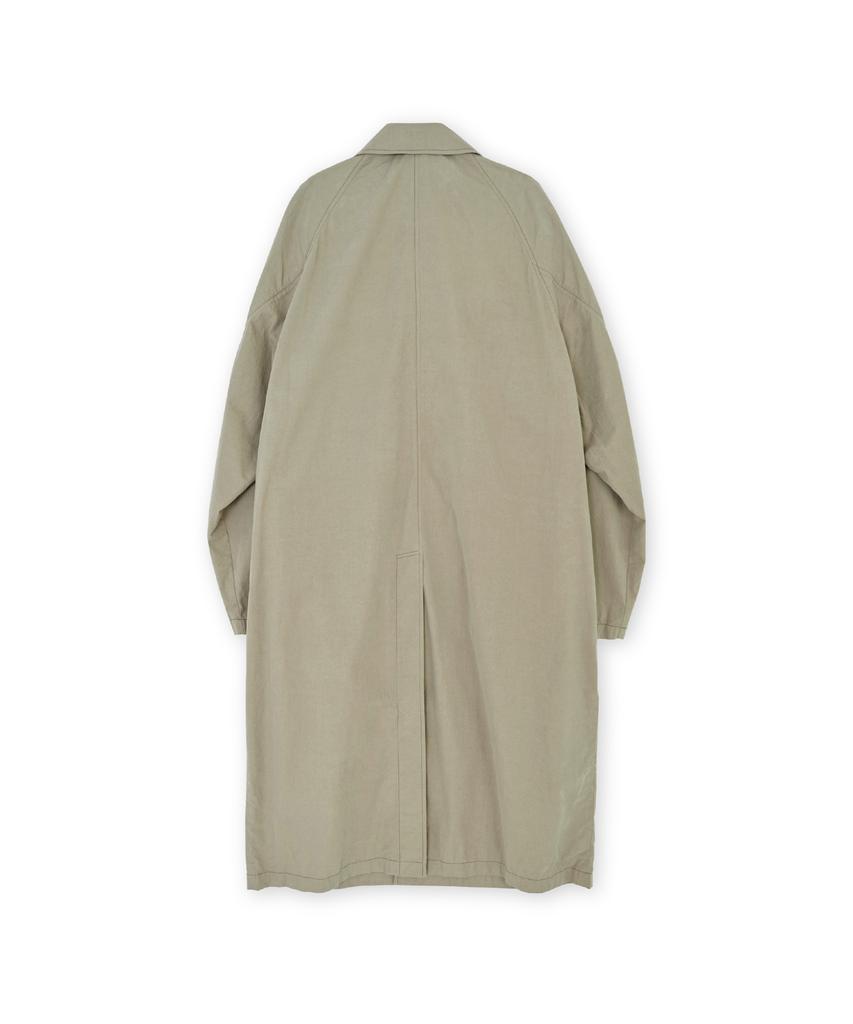 Brownyard Washed Balmacaan Coat, Dark Beige
