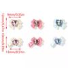 10pcs 3D Resin Bowknot Nail Charms with Pink Ribbon Bow Rhinestone, Jewelry Parts for Manicure Decor DIY Salon Accessory Gift