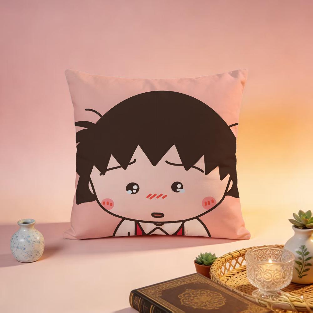 Fashion CChibi Marukochaned Cushion Cover Premium SkinFriendly Pillow Case MultiPurpose for Home Office Travel