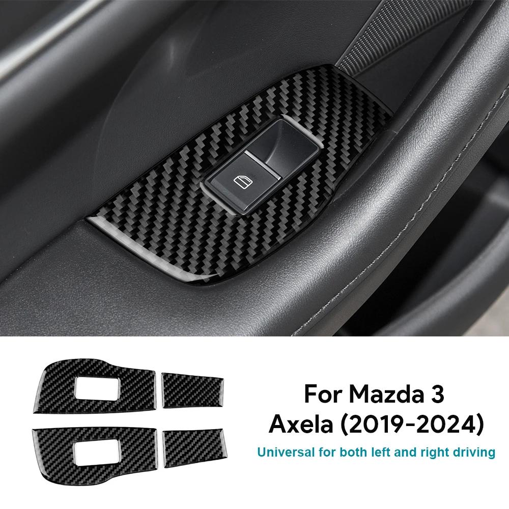 Настоящее Мягкое Углеродное Волокно Для Mazda 3 BP Axela 2019 2020 2021 2022 2023 2024 2025 Автомобильная Накладка-Наклейка на Панель Рамки Подъемника Задней Дверной Окны
