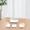 4Pcs Miniature White Wicker Tea Table And Chair Set Doll House Furniture Decor for Bedroom Handcrafted Miniature Furniture Play House Toys