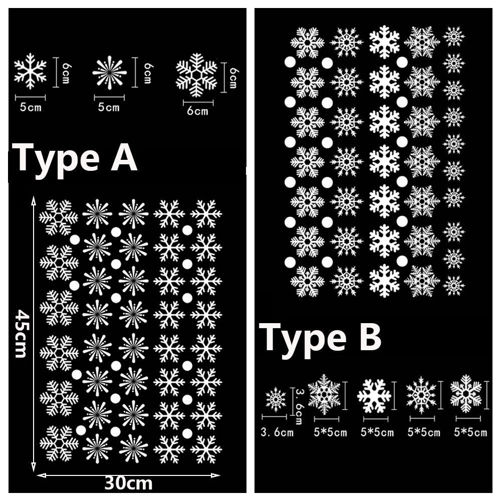 1 Set Vinyl Ornament Christmas Wall Art Wall Stickers Snow Flakes Decals Shopwindow Decor