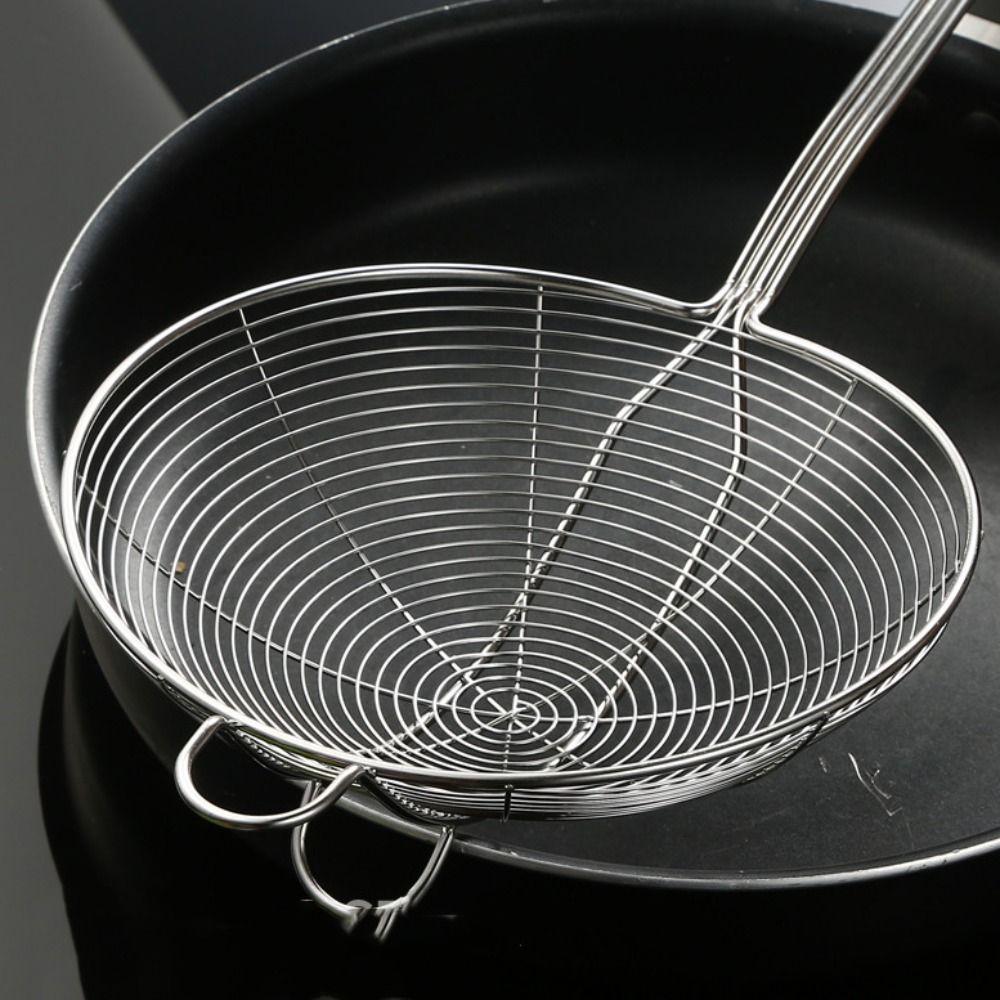 Large leakage hole Colander Stainless Steel Ladle Skimmer Spider Mesh Strainer  French Fries