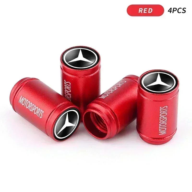 4pcs Car Wheel Tire Valve Caps Tyre Rim Stem Covers Airdust For Mercedes Benz A C E Class GLE GLB GLC W205 W212 W213 X253