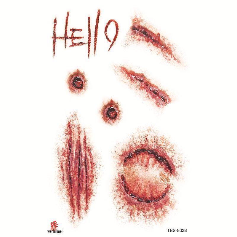 Водонепроницаемые реалистичные тату-наклейки на Хэллоуин