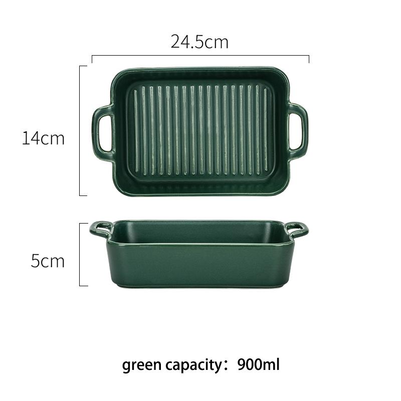 Ceramic Baking Disher Rectangular Bakeware Pan  Dish For Cooking Meat Kitchen Utensils Fruit Snacks Plate Cake
