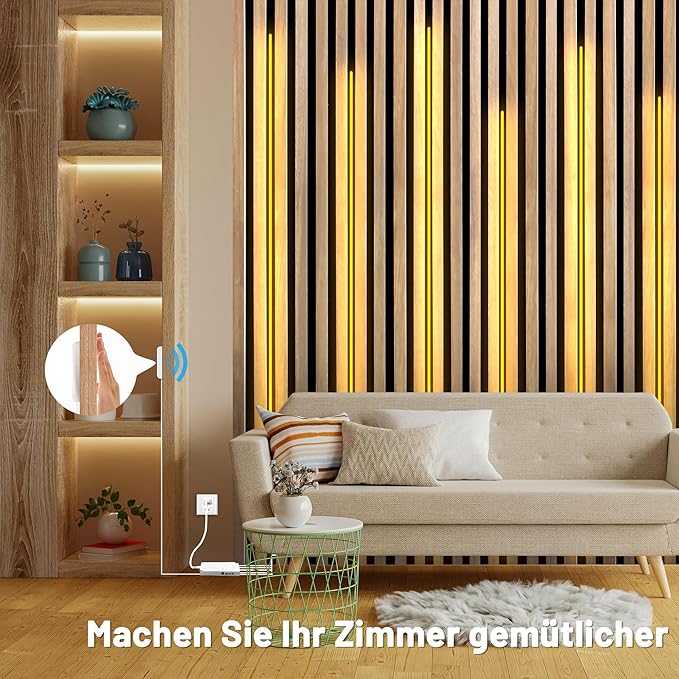 Светодиодная акустическая панель, декоративная светодиодная лента COB, сенсорная, с регулируемой яркостью, настенный фон, лампа для показа, полка под шкафом, ночник для спальни