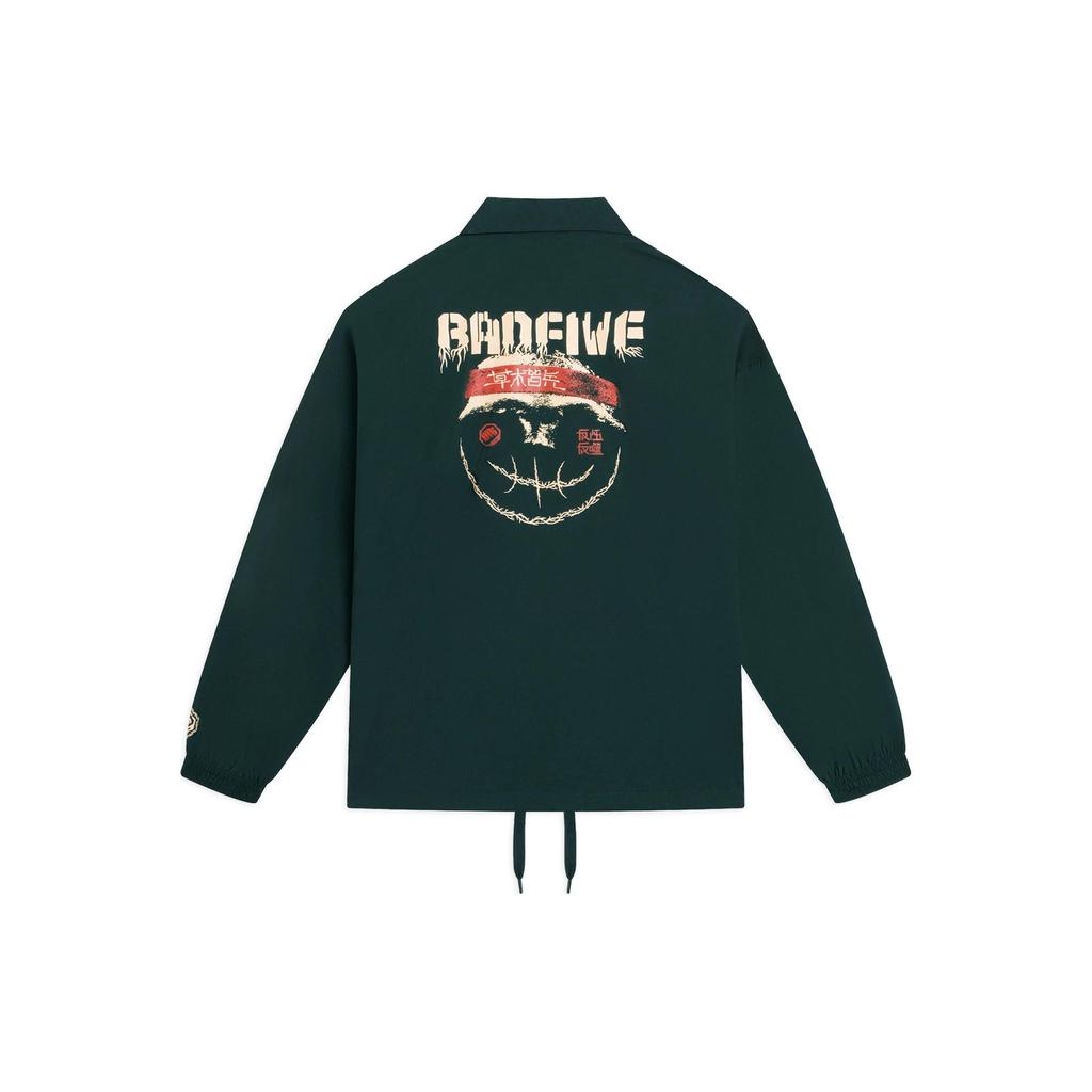 Li-Ning Pure Color Letter Print Long Sleeve Jacket Men Jackets Green AFDS567-1