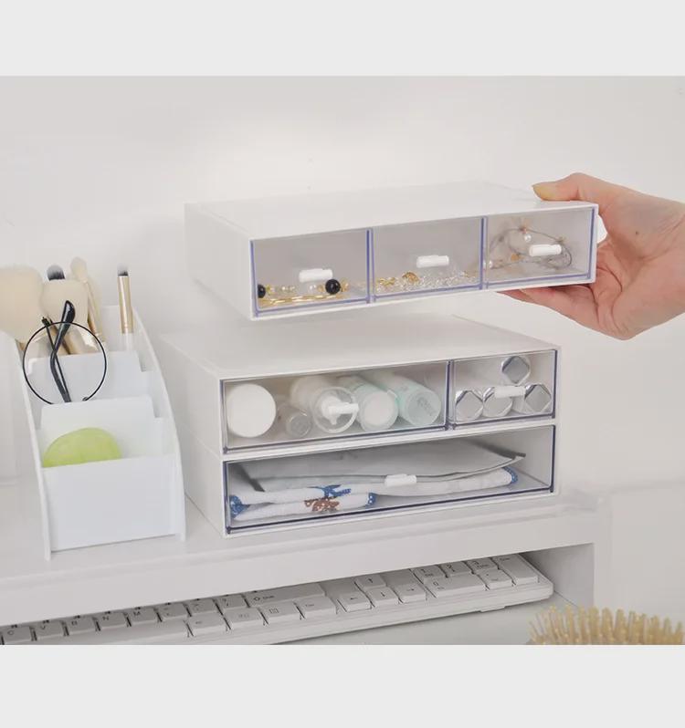 Многослойный штабелируемый настольный органайзер для косметики и канцелярских принадлежностей