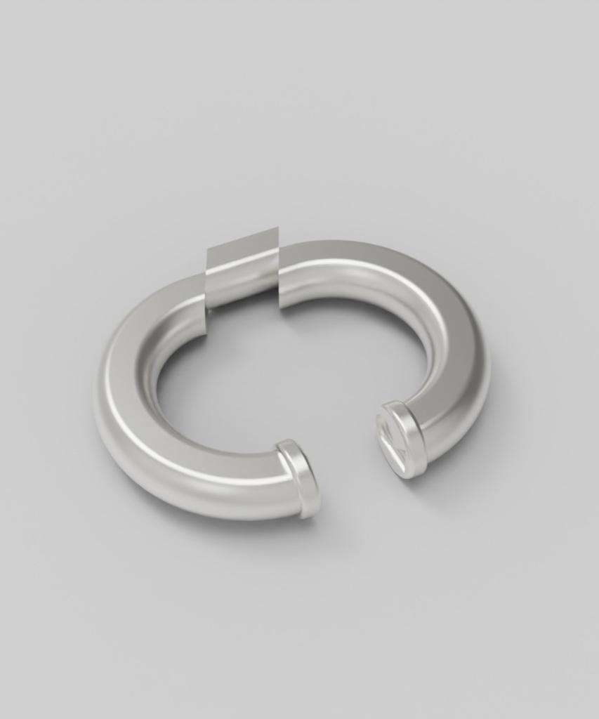 Reneobjet Vel Косой Кафф [Стерлинговое Серебро 925 Пробы] Каффы Серьги