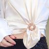 Crystal Fashion Jewelry Pearl Scarf Ring Shawl Clip Korean Style Brooch Pins Women Scarf Buckle