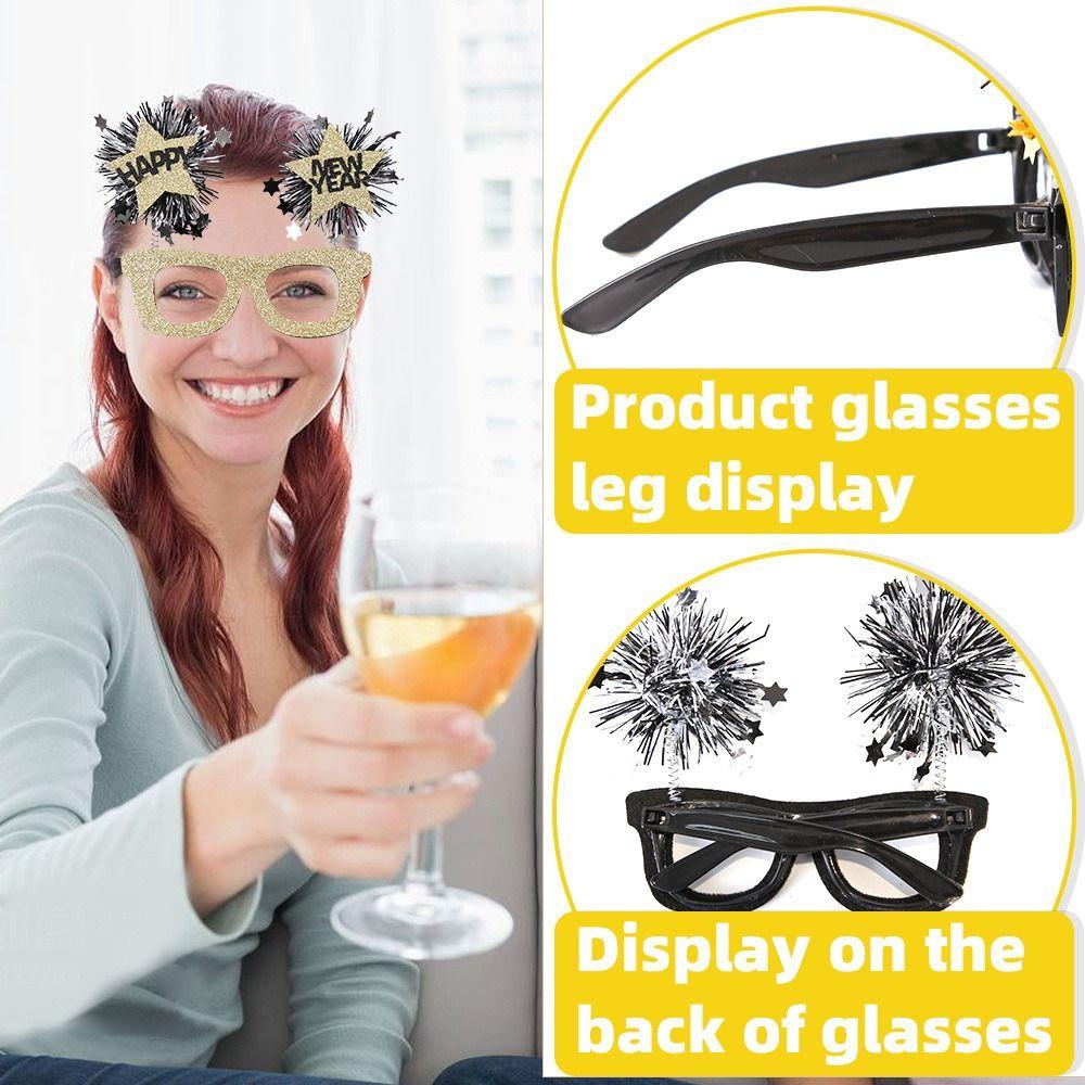 3 шт. забавные черные золотые очки мультфильм звезда цвет полосатая оправа очки новогоднее одеваются