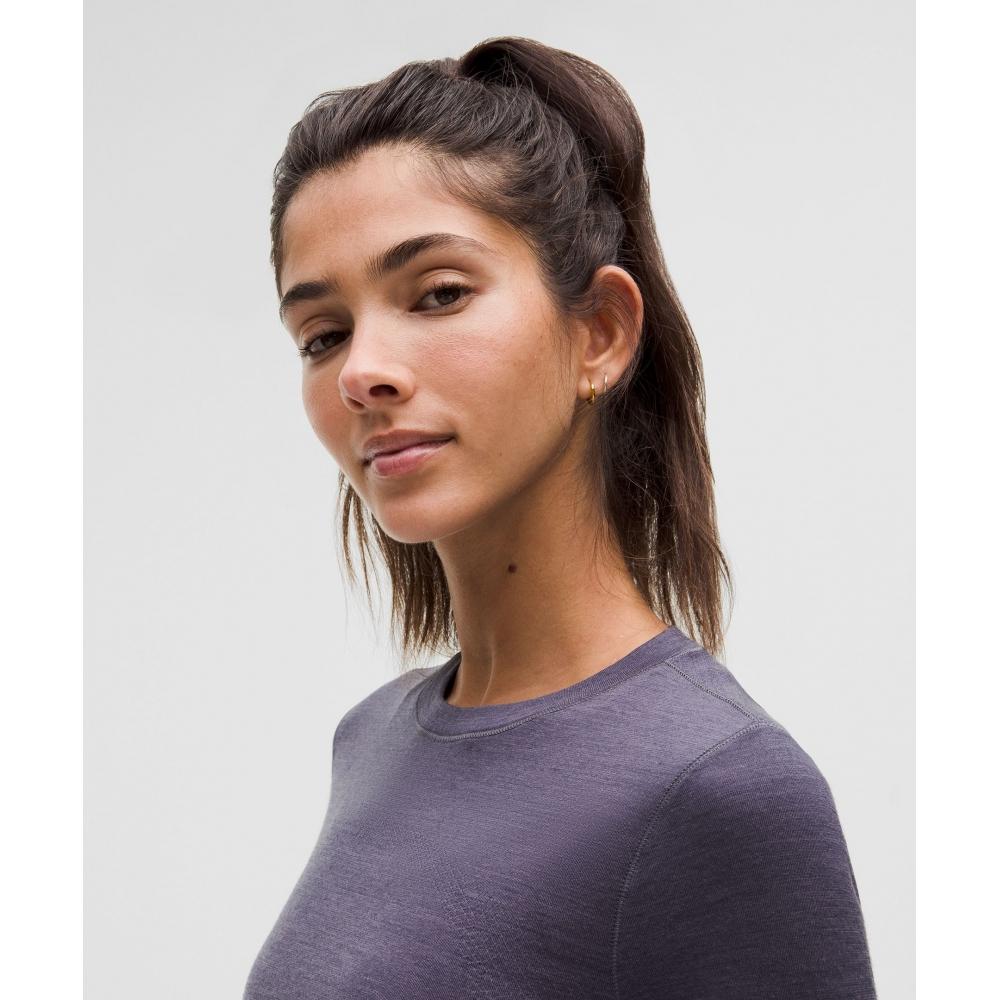 Lululemon Свифтли Шерстяная рубашка с длинным рукавом Длина по талии Сумрак Сумрак