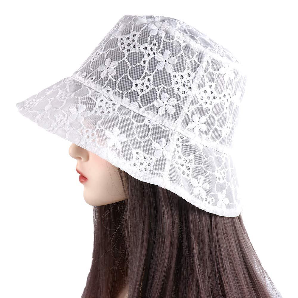 Pure Color Caps Sun Protection Summer Hat Mesh Basin Lace Bucket Hat Sun Cap Female Hats Sun Hat