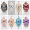 Butterfly Lace Hollow Scarf Polyester Mesh Scarves Elegant Tassel Triangle Shawl  Church