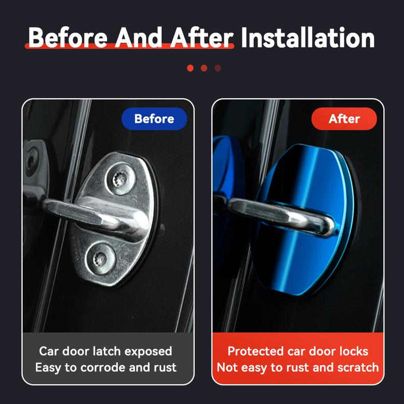 Car Door Lock Decoration Protection Cover Flags Emblem Stainless Steel Case For VW Volkswagen Taigo Accessories
