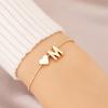 Simple Fashion Love Letter Bracelet Retro Adjustable Alloy Letter Bracelet Women Hand Jewelry