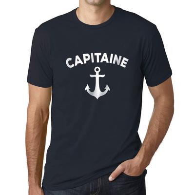 Мужская винтажная футболка с рисунком Capitaine Navy