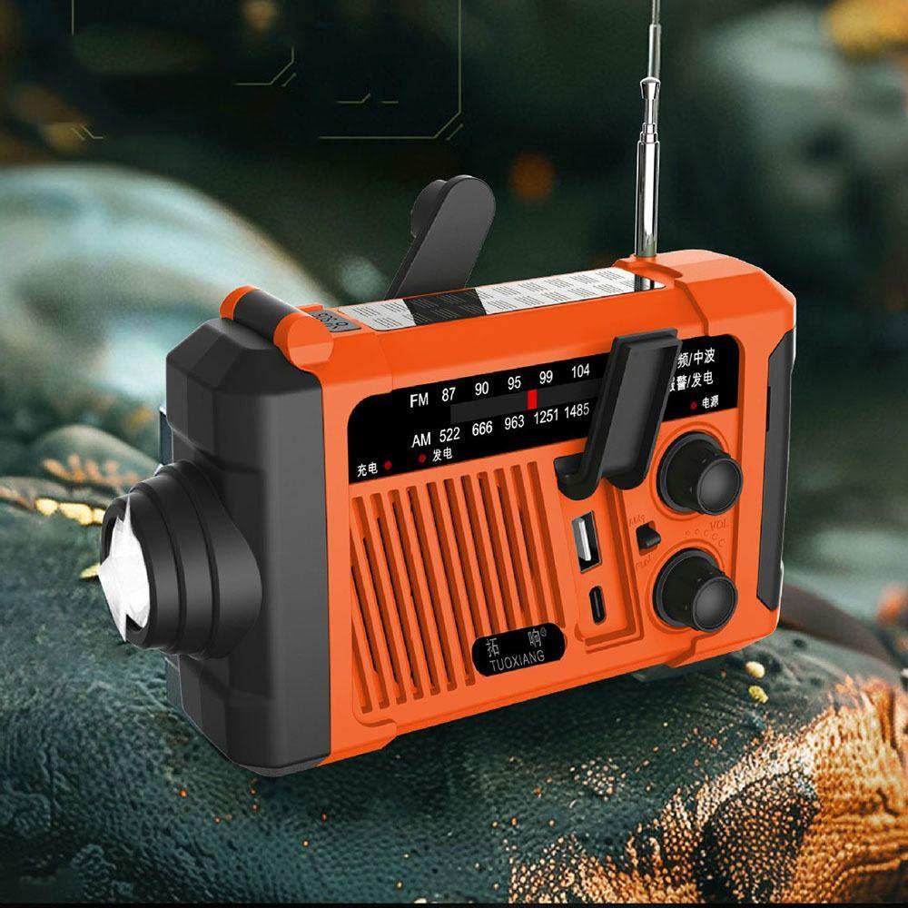 Аварийное радио с солнечной батареей и функцией SOS-сигнала, с фонариком, AM/FM-радио, радио с ручным приводом, для выживания