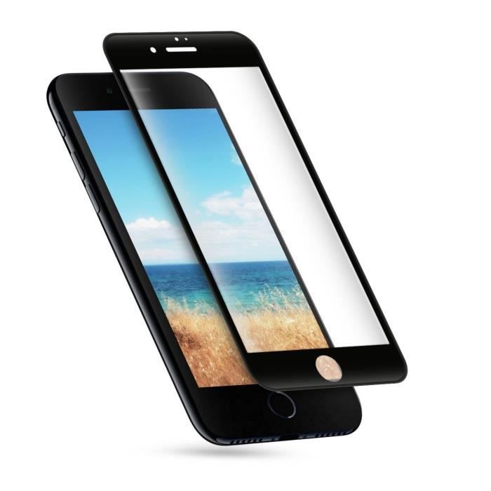 [Compatible Apple iPhone 8] Verre Trempe Bord Noir 100% Intégral Film Vitre Protection Ecran Ultra Resistant [Phonillico®]