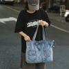 Large Capacity Denim Tote Bag Women Shoulder Bag Commuter Underarm Bag
