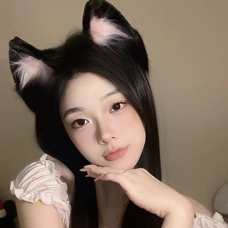 Plush Lolita Cat Ear Headband Hair Accessories for Halloween